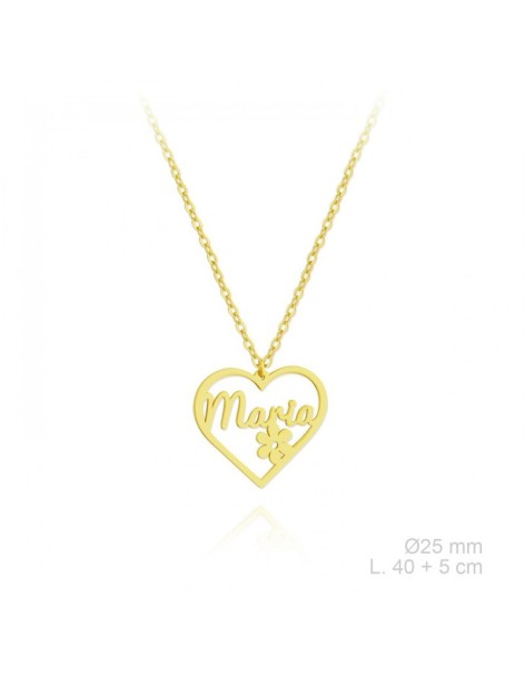 GARGANTILLA CORAZÓN NOMBRE EN PLATA DE LEY