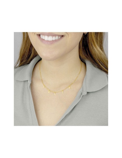 GARGANTILLA PERSONALIZADA LETRAS LISAS EN PLATA DE LEY