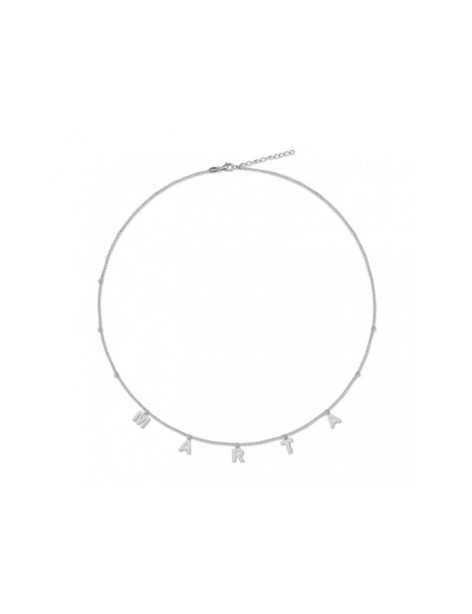 GARGANTILLA LETTER PERSONALIZADA LISA PLATA DE LEY