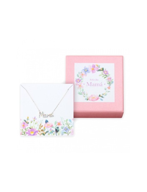 GARGANTILLA "MAMA" EN PLATA DE LEY Y CIRCONITAS