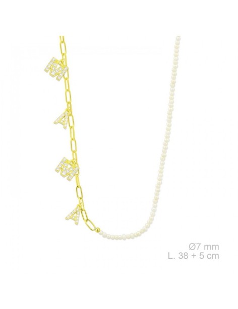 GARGANTILLA "MAMA" PLATA DE LEY CON CIRCONITAS