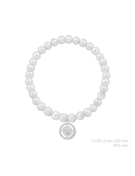 PULSERA MAMÁ PLATA Y CIRCONITAS