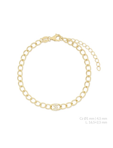 PULSERA VERNICE PLATA DE LEY INICIAL | S