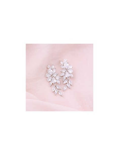 PENDIENTES WEDDING EN PLATA Y CIRCONITAS