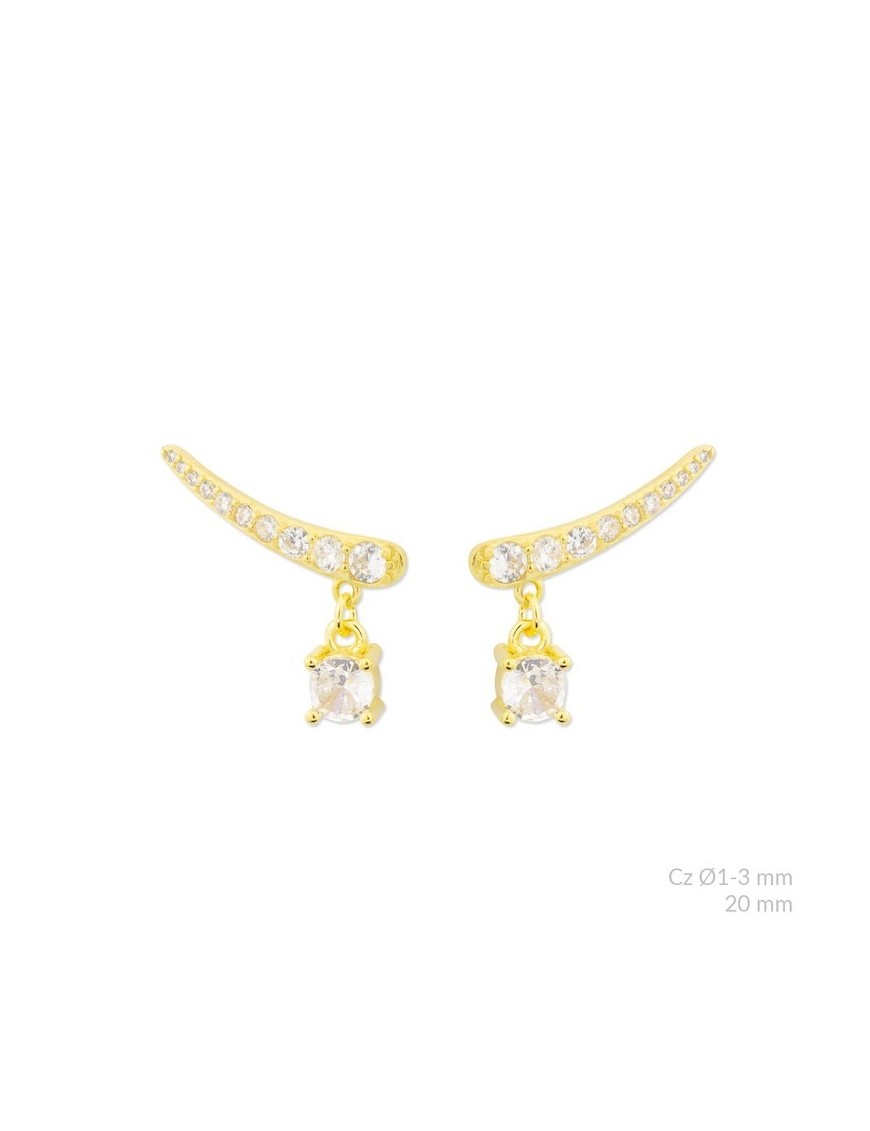 PENDIENTES TREPADORES DENISE PLATA Y CIRCONITAS