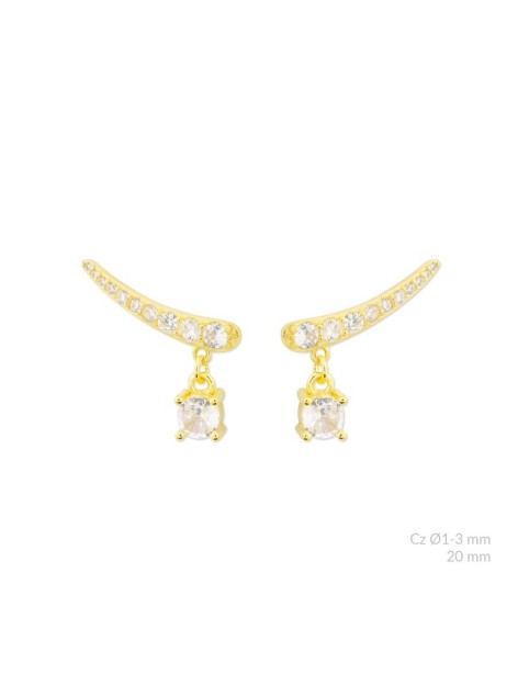 PENDIENTES TREPADORES DENISE PLATA Y CIRCONITAS