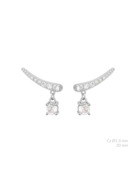 PENDIENTES TREPADORES DENISE PLATA Y CIRCONITAS