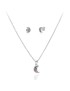 Conjunto Luna en Plata y Circonitas de colores