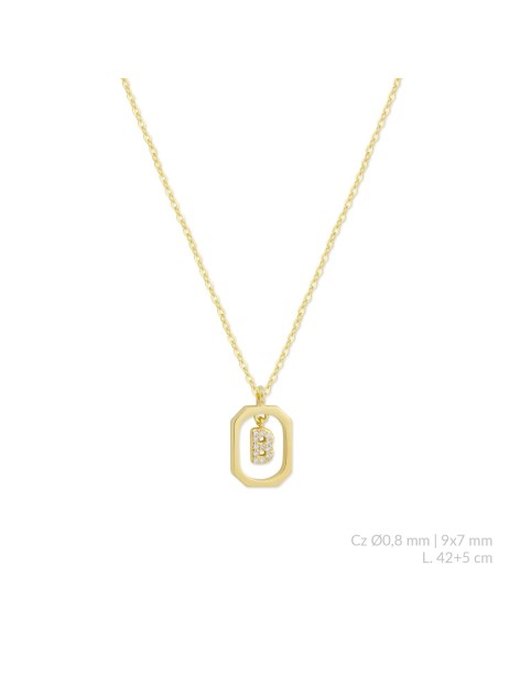 Gargantilla Inicial en Plata y Circonitas