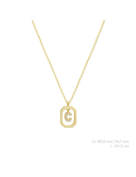 Gargantilla Inicial en Plata y Circonitas