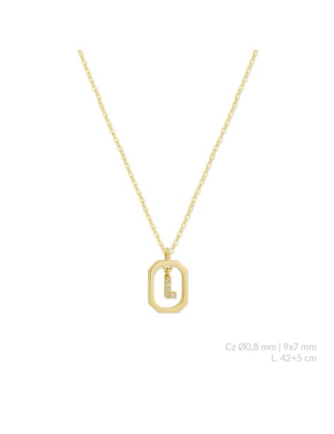 Gargantilla Inicial en Plata y Circonitas