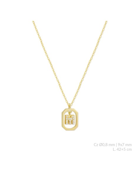 Gargantilla Inicial en Plata y Circonitas