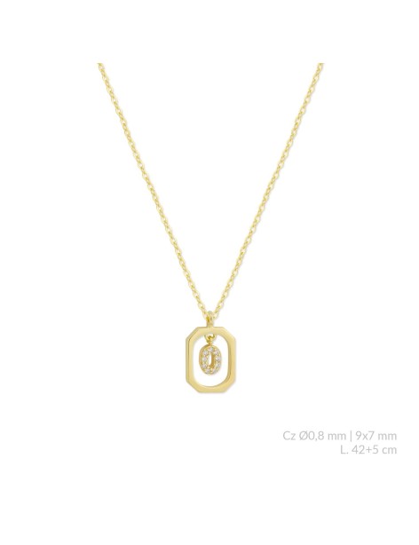 Gargantilla Inicial en Plata y Circonitas