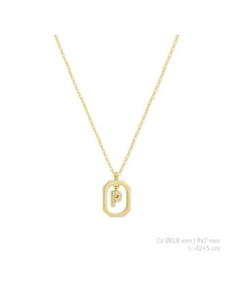 Gargantilla Inicial en Plata y Circonitas