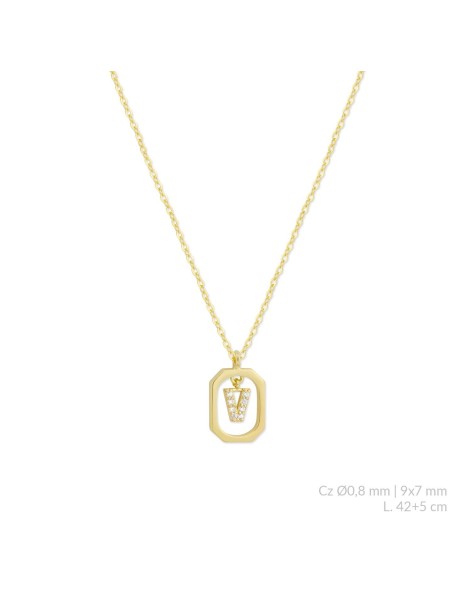 Gargantilla Inicial en Plata y Circonitas