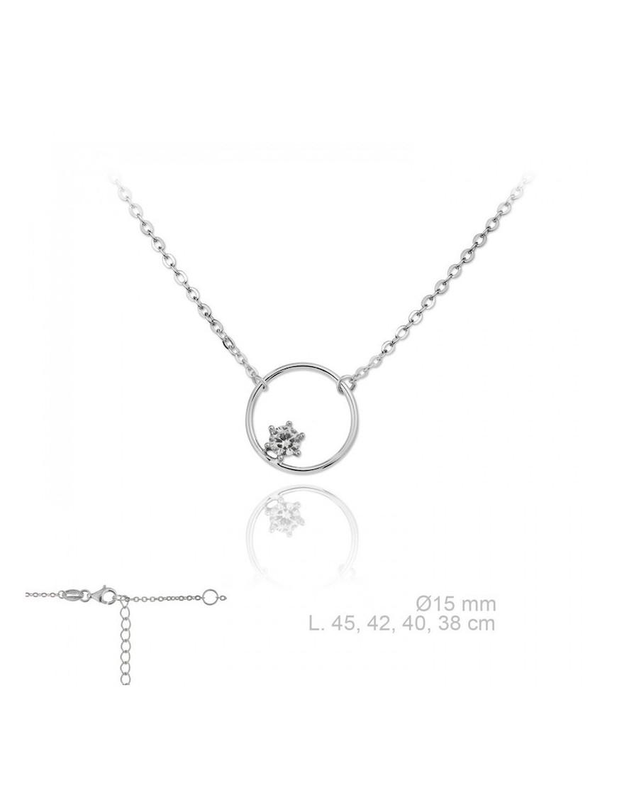 GARGANTILLA CÍRCULO EN PLATA Y CIRCONITA