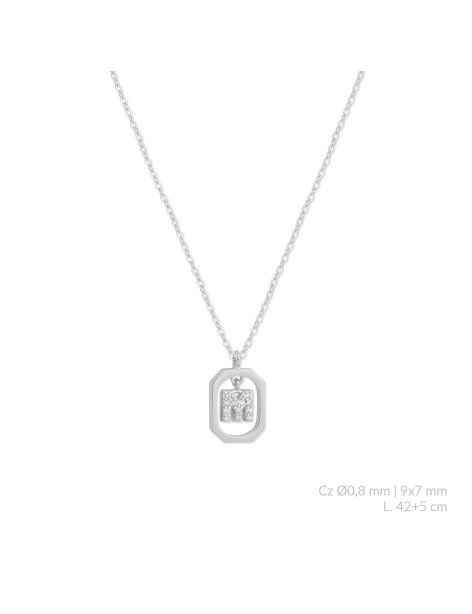 Gargantilla Inicial en Plata y Circonitas