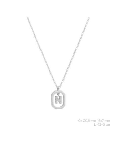 Gargantilla Inicial en Plata y Circonitas