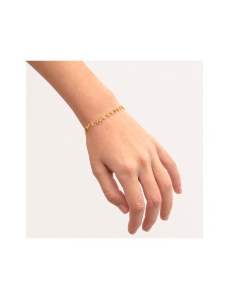 PULSERA PLATA CON COLGANTES EN CIRCONITAS DE COLORES