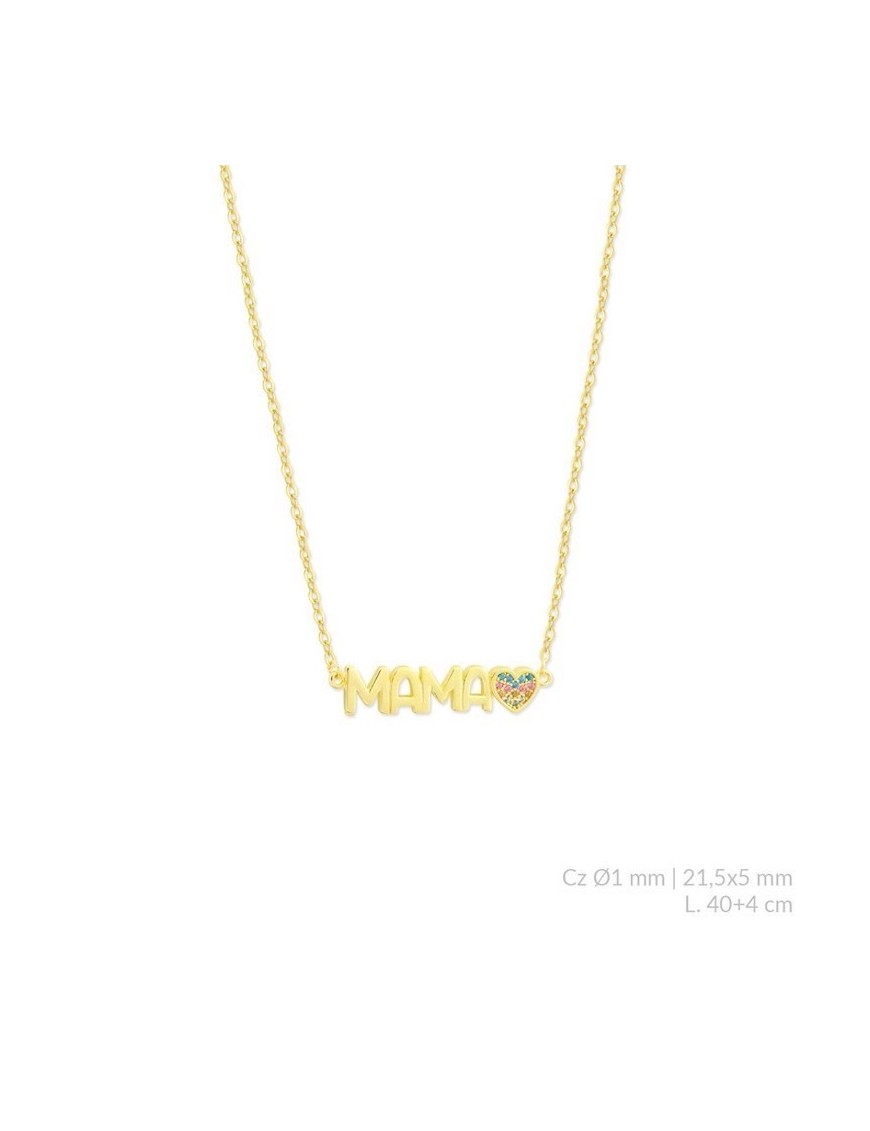 GARGANTILLA MAMÁ PLATA Y CIRCONITAS