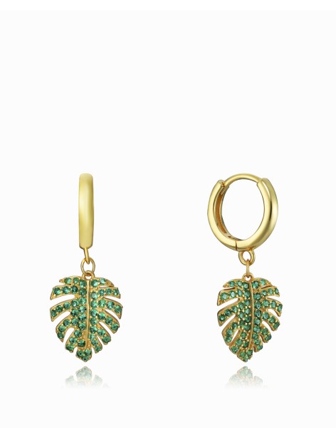 Pendientes Viceroy Hoja Elegant Plata y Circonitas Verdes