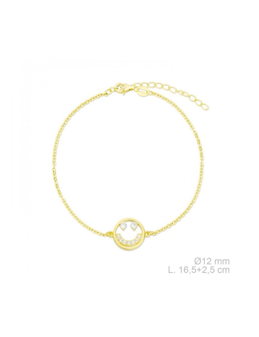 PULSERA SMILY PLATA Y CIRCONITAS
