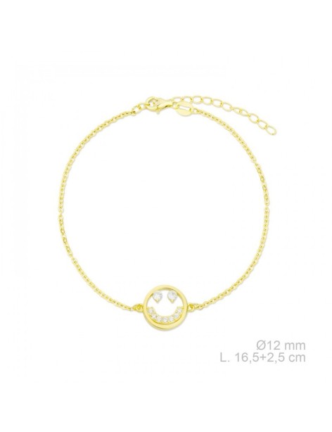 PULSERA SMILY PLATA Y CIRCONITAS
