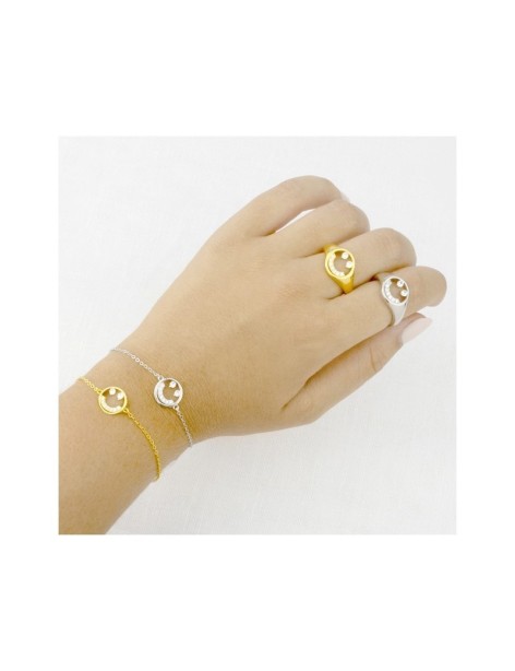 PULSERA SMILY EN PLATA Y CIRCONITA
