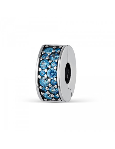 Clip A Tu Lado Luz Azul Plata y Circonitas