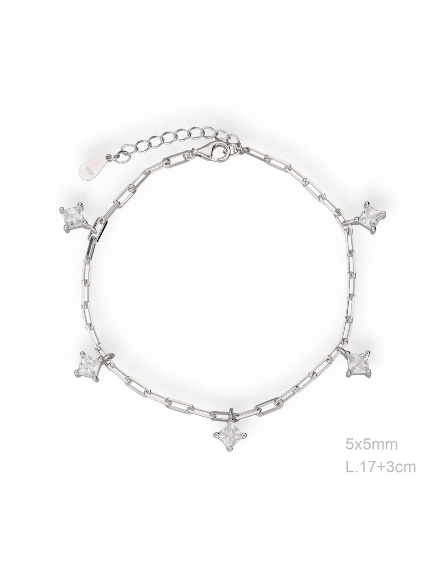 PULSERA COLGANTES EN PLATA Y CIRCONITAS