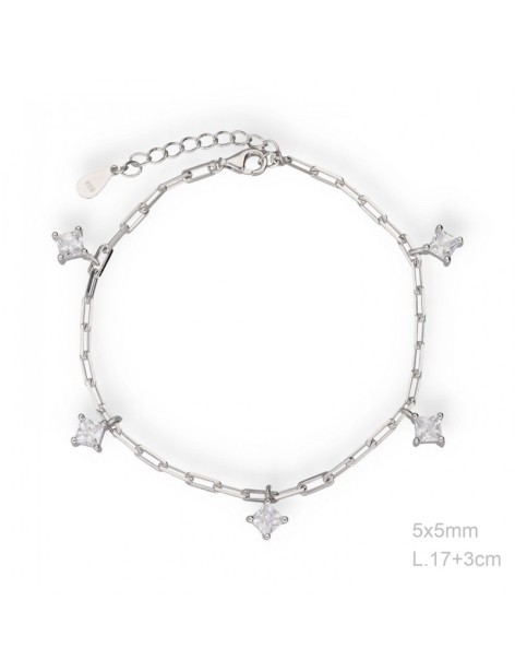 PULSERA COLGANTES EN PLATA Y CIRCONITAS