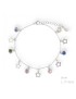 PULSERA ESTRELLAS EN PLATA Y CIRCONITAS DE COLORES