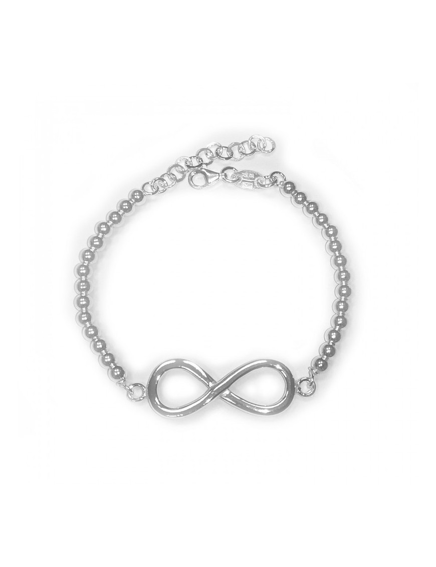 PULSERA INFINITO CADENA BOLITAS EN PLATA