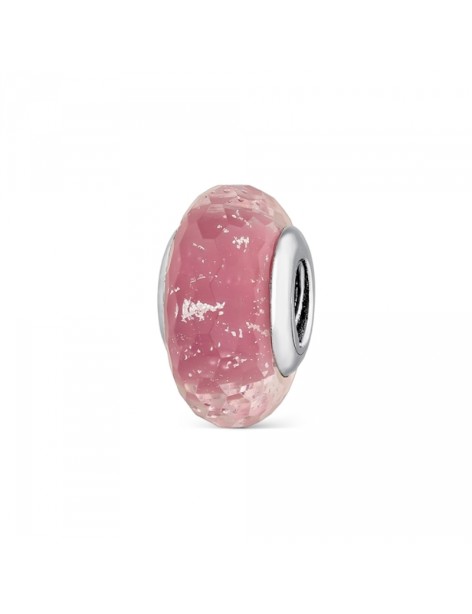 Abalorio A Tu Lado prisma Rosa Plata y Murano