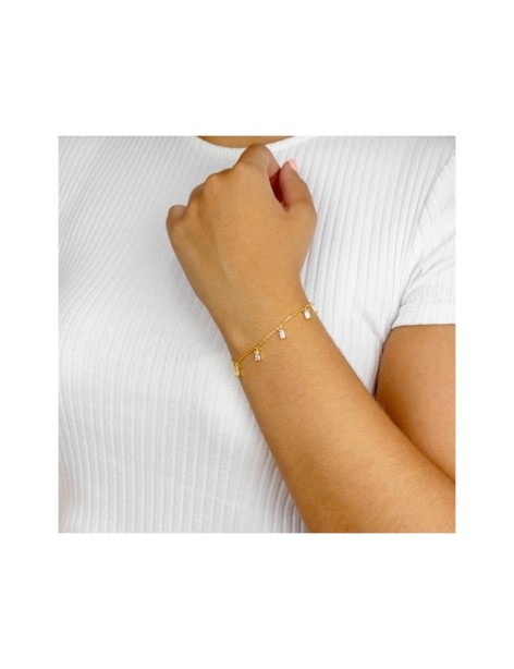PULSERA PLATA CON CIRCONITAS EN TALLA BAGUETTE