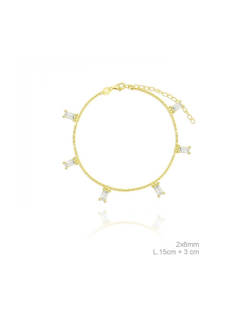 PULSERA PLATA CON CIRCONITAS EN TALLA BAGUETTE