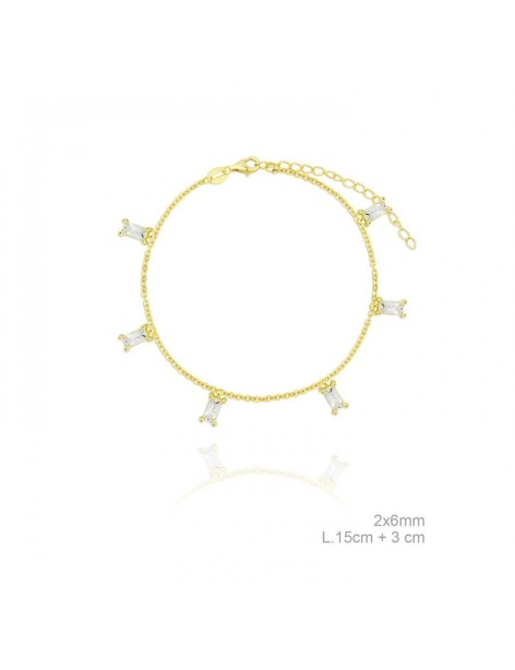 PULSERA PLATA CON CIRCONITAS EN TALLA BAGUETTE