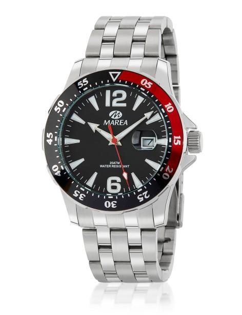 Reloj Caballero Marea Rojo y Negro Acero