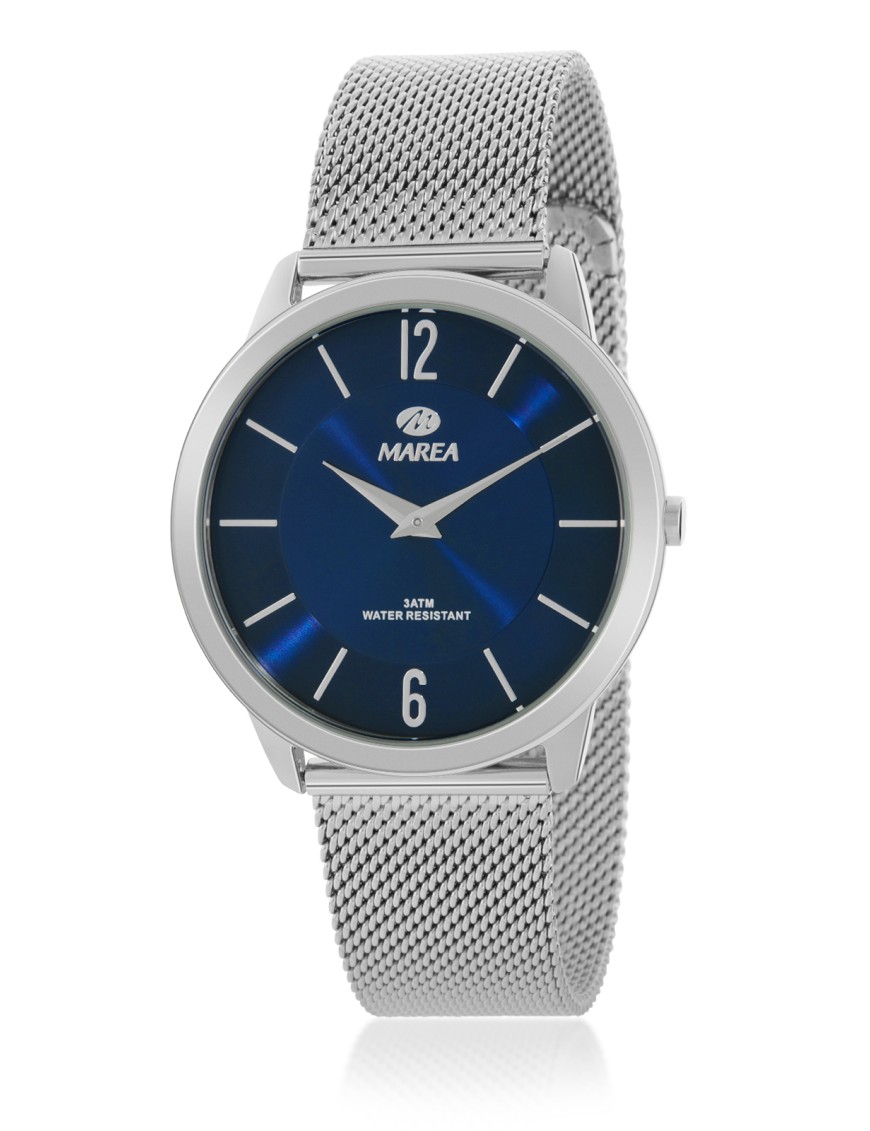 Reloj Caballero Marea Milanesa Acero Esfera Azul
