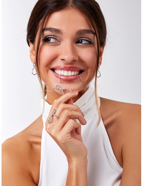 Anillo Marea Eternity Infinito Nudo Plata