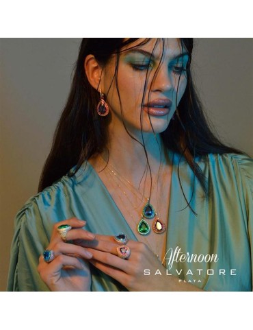 Collar Verde Salvatore Afternoon Plata Chapada y Circonitas Verdes