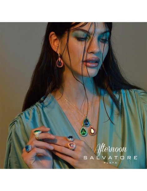 Collar Verde Salvatore Afternoon Plata Chapada y Circonitas Verdes