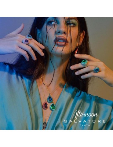 Collar Verde Salvatore Afternoon Plata Chapada y Circonitas Verdes