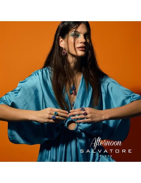 Sortija Afternoon Salvatore Plata Chapada Circonitas Verdes