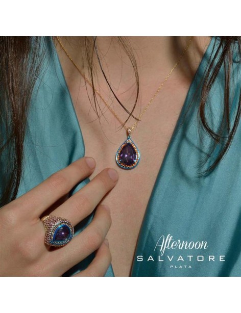 Collar Salvatore Afternoon Plata Chapado Oro.