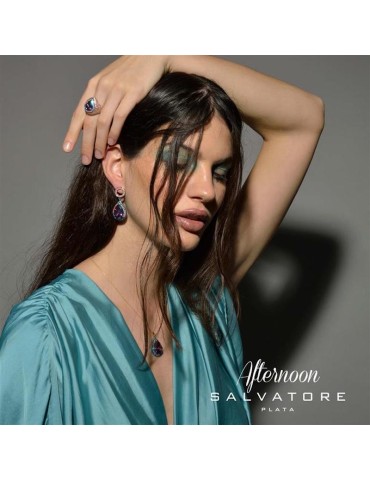 Sortija Salvatore Afternoon Plata Chapada Circonitas y Cristal