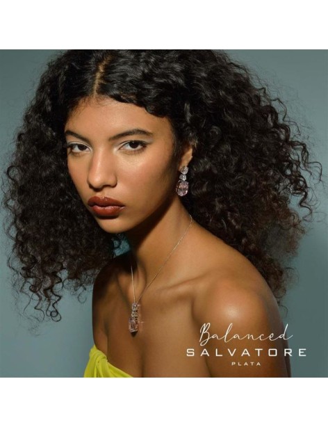 Collar Balanced Salvatore Plata y Circonita Blanca y Rosa