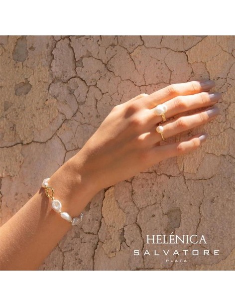 Sortija Helénica Salvatore Plata Chapada y Perla