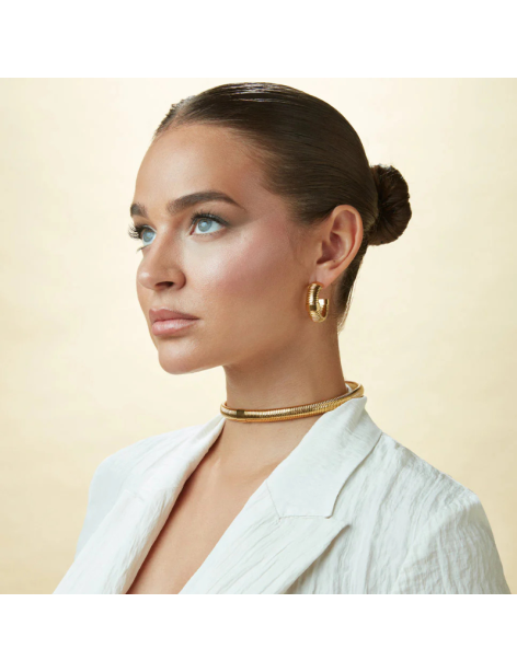 Pendientes Viceroy Tubogas Laura Escanes Acero IP Dorado