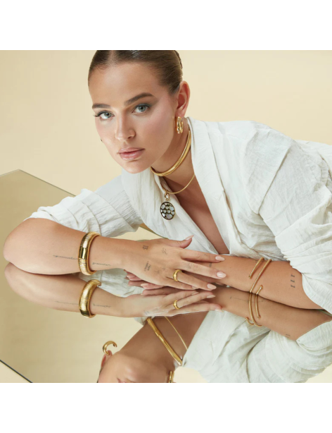 Pendientes Viceroy Tubogas Laura Escanes Acero IP Dorado